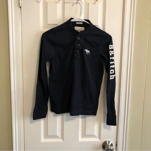Navy blue long sleeve Abercrombie & Fitch shirt